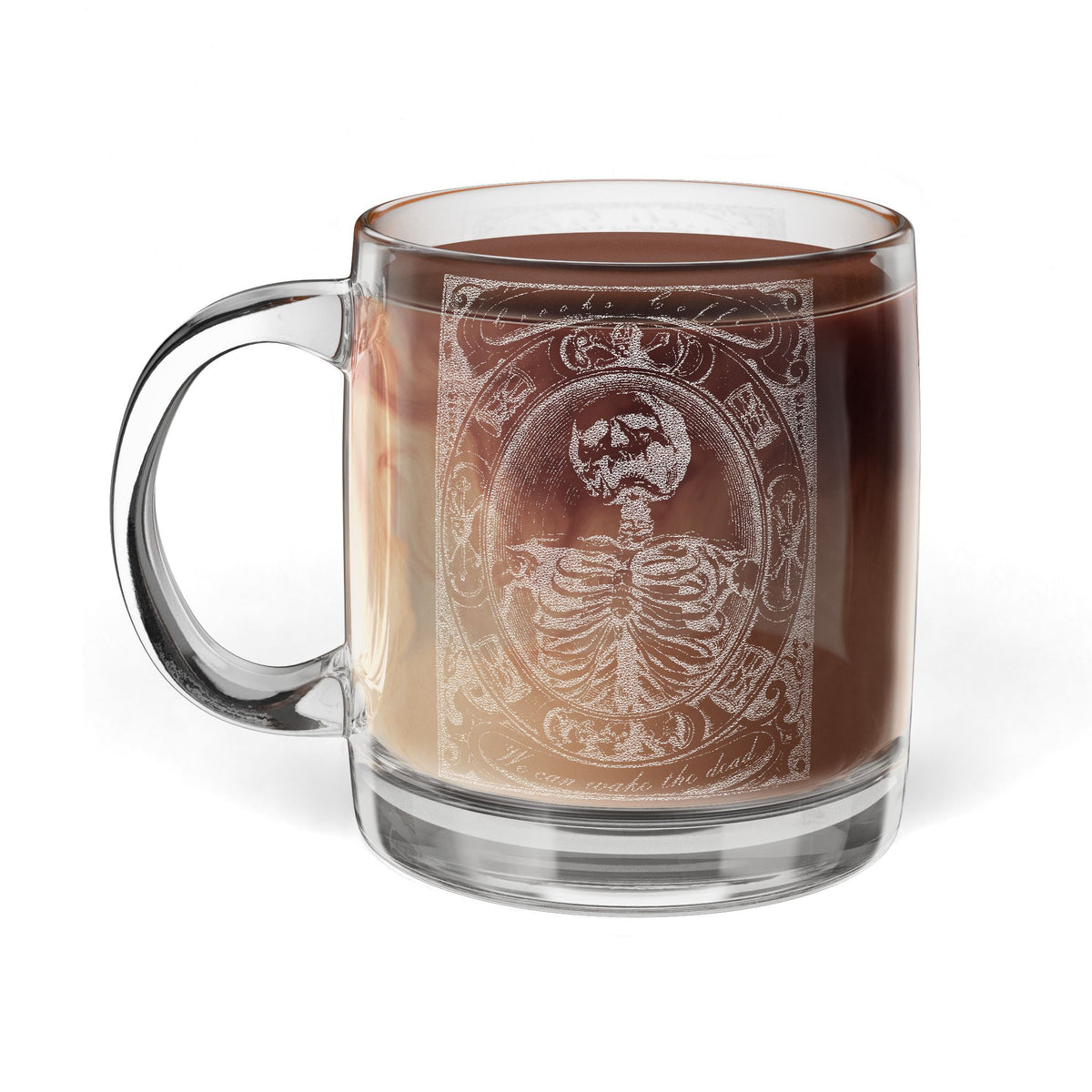 We can wake the dead engraved 12 ounce coffee mug