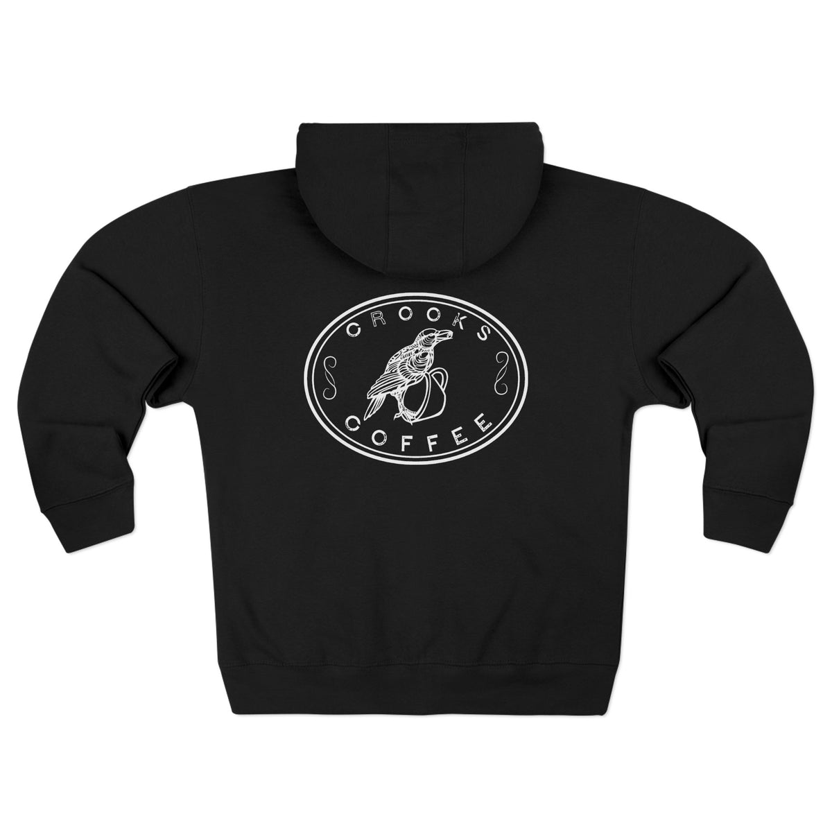 Zip Hoodie  Crooks Coffee  Logo Back Print