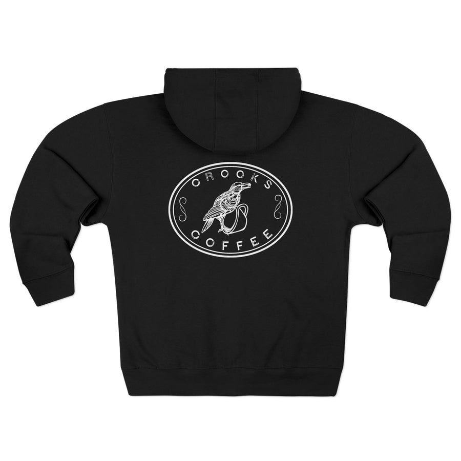 Zip Hoodie  Crooks Coffee  Logo Back Print